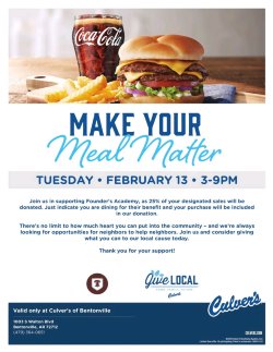 Spirit Night - 3:00-9:00 PM Culver\'s Bentonville